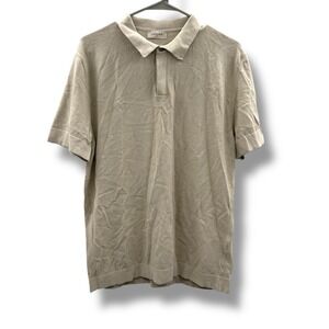 Lafaurie NWT Divo Polo Shirt Men's Large Ficelle Short Sleeve Knit Italy